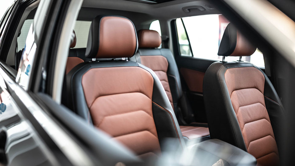 Leather seating in a car