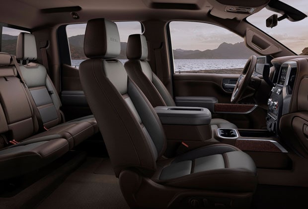 Interior seating in GMC Sierra