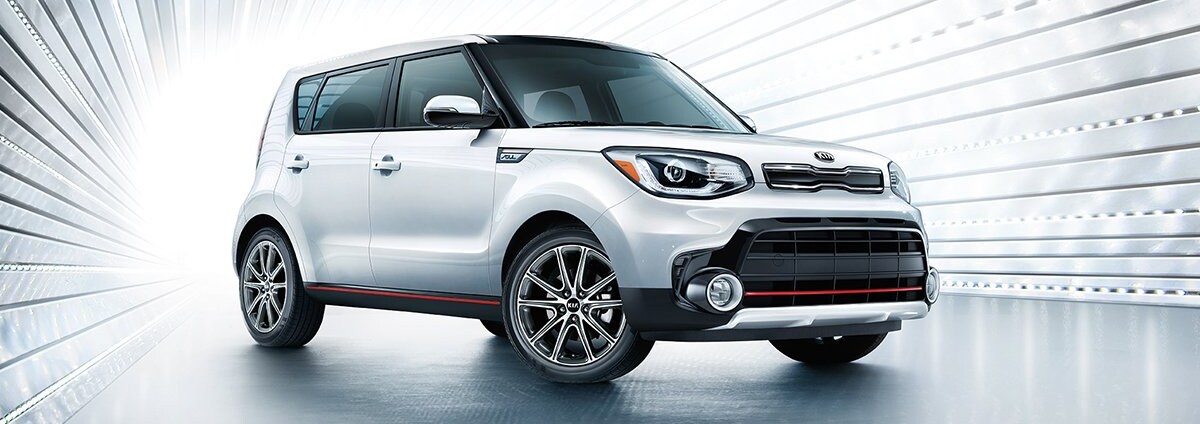 2019 White Kia Soul Parked