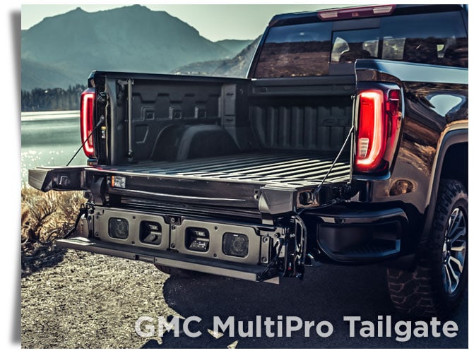GMC Sierra 1500 MultiPro Tailgate in the step up configuration