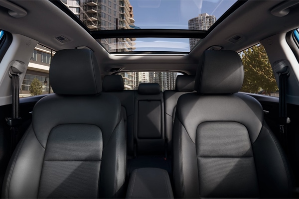 2019 Hyundai Tucson interior leather seating and panoramic sunroof