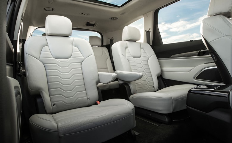 second row leather captain seats