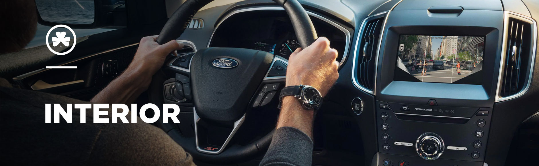 Ford Edge Interior banner - beautiful tan dashboard