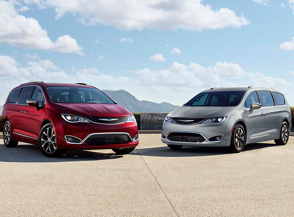 2018 Red and Silver Chrysler Pacifica