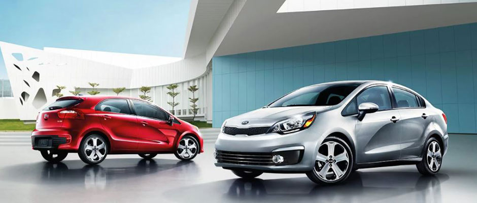Red and Silver Kia Rio