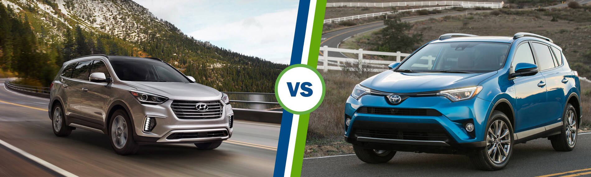 2016 Rav4 and 2017 santa fe driving