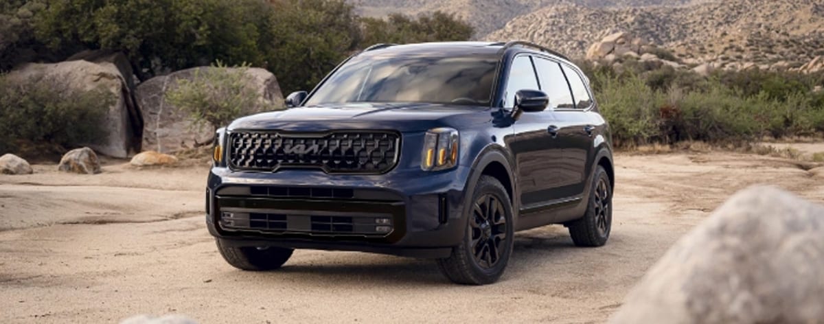 Kia Telluride parked in a desert area