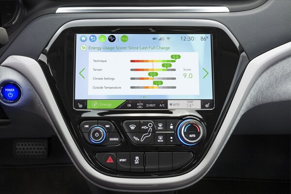 2019 Chevy Bolt Dash Energy Usage Screen