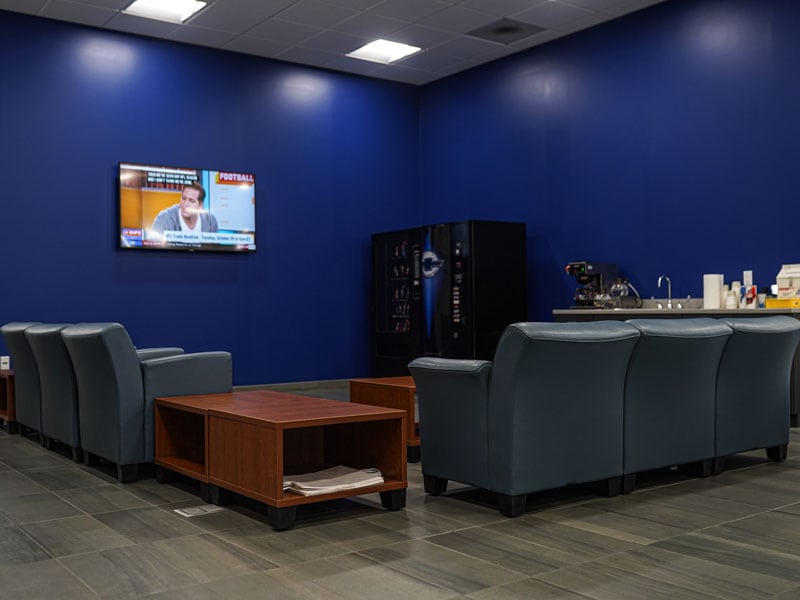 Waiting area in Iowa Used Car Supercenter