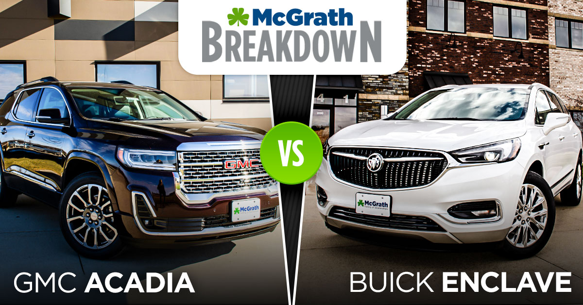 2020 GMC Acadia vs Buick Enclave