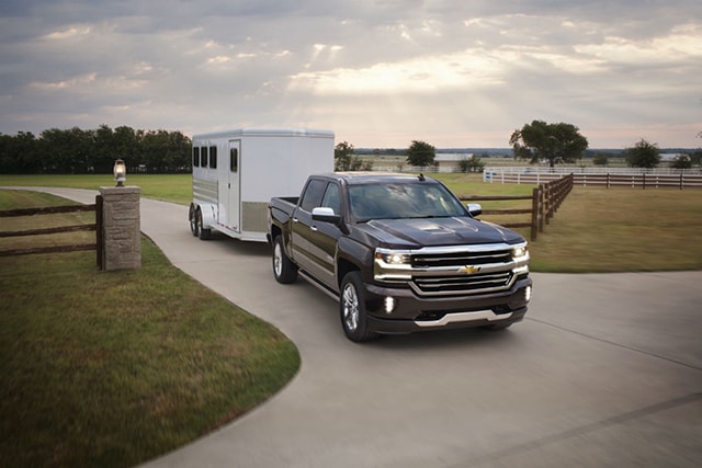 Used Chevy Silverado pulling trailer