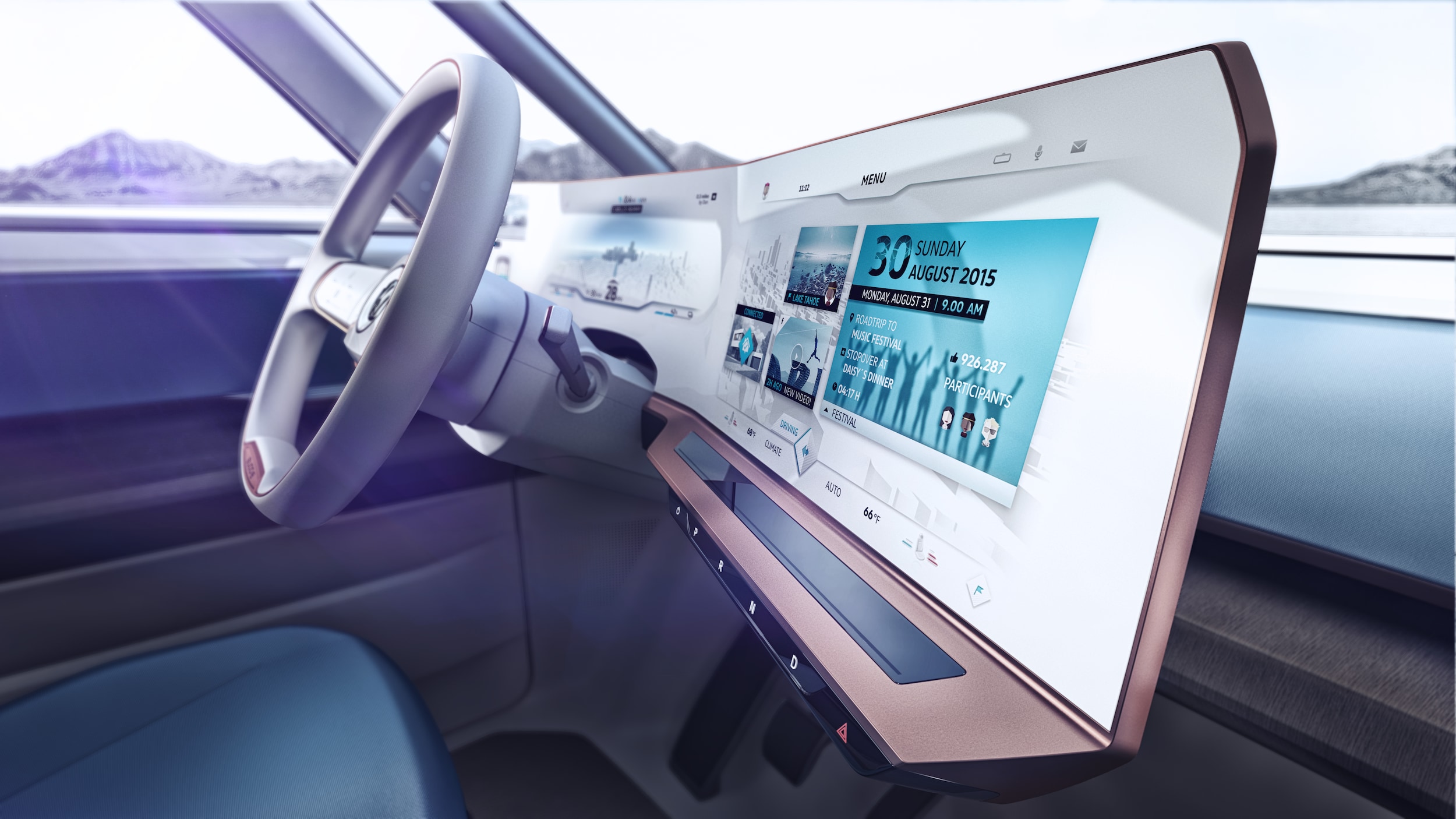 Volkswagen BUDD-e Interior Active Intro Display Driver Passenger