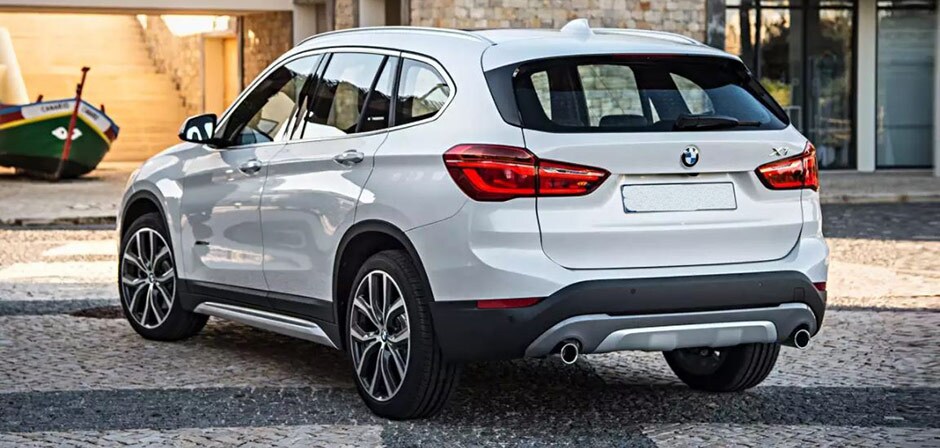 White BMW X1 Back View