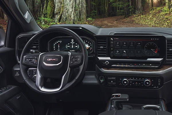 GMC Sierra 1500 inetior dashboard with info and entertainment center