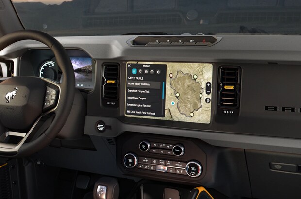 tablet style Bronco Infotainment system