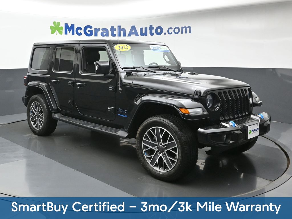 Used 2022 Jeep Wrangler Unlimited High Altitude 4XE with VIN 1C4JJXP62NW113067 for sale in Dubuque, IA