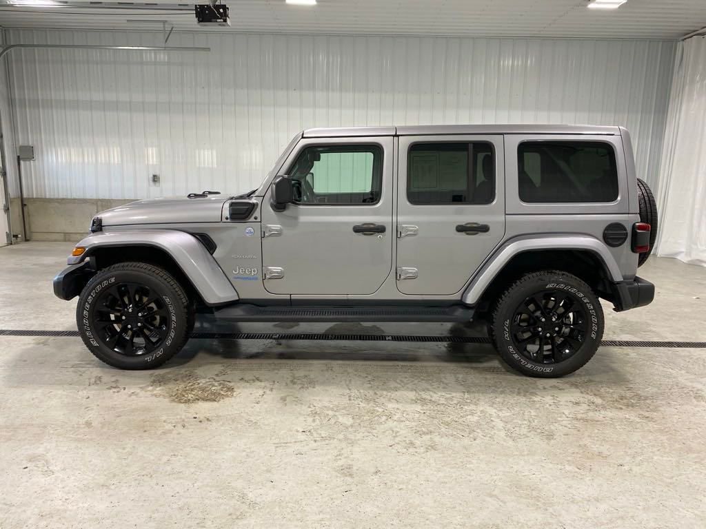 Used 2021 Jeep Wrangler Unlimited Sahara 4XE with VIN 1C4JJXP65MW747763 for sale in Alpena, MI