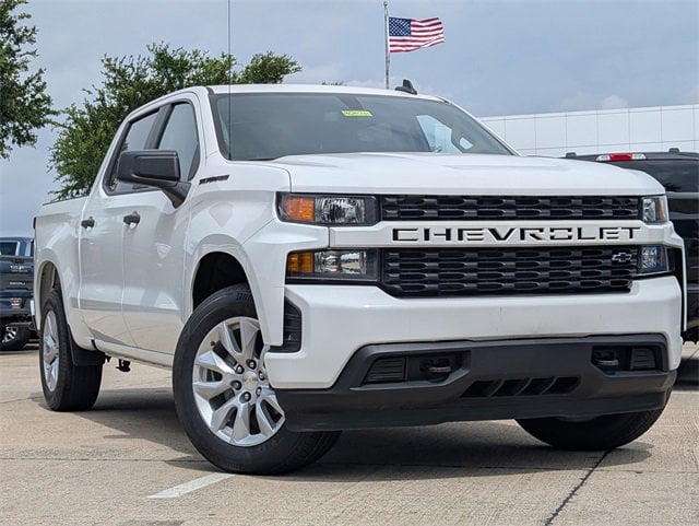Certified 2021 Chevrolet Silverado 1500 Custom with VIN 3GCPWBEK9MG195021 for sale in Mckinney, TX