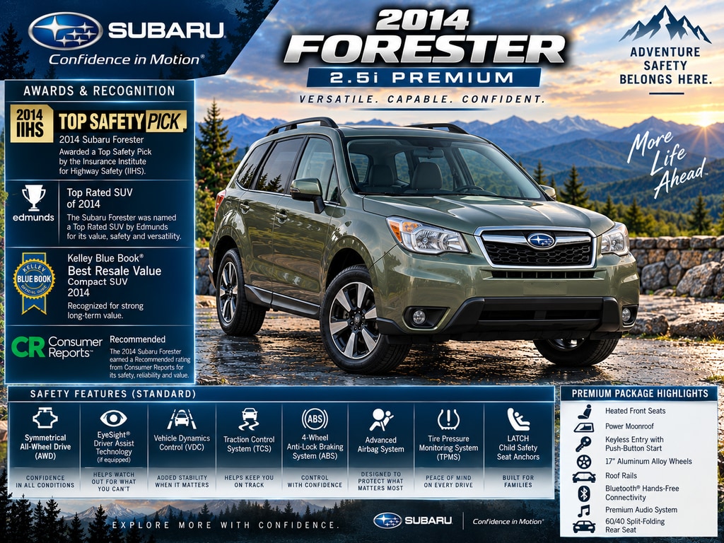 Used 2014 Subaru Forester i Premium with VIN JF2SJAEC8EH512565 for sale in Easley, SC