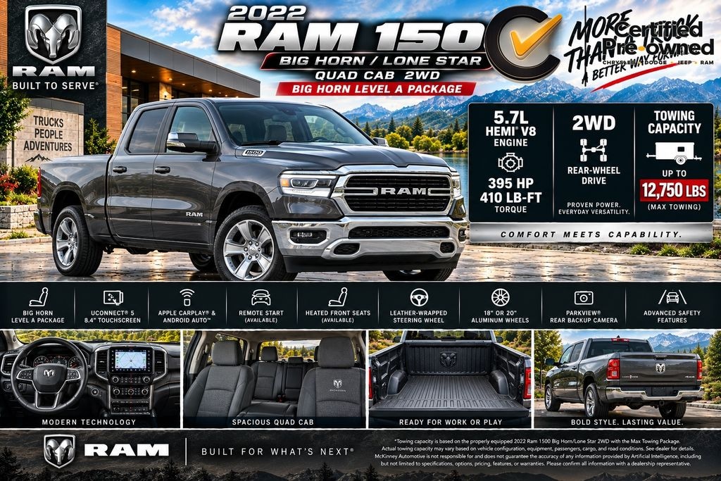 Certified 2022 Ram 1500 Big Horn/Lone Star Truck