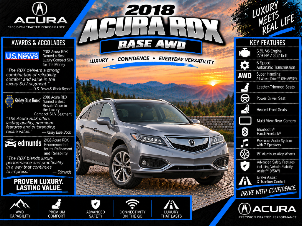 Used 2018 Acura RDX Base with VIN 5J8TB4H31JL020191 for sale in Easley, SC
