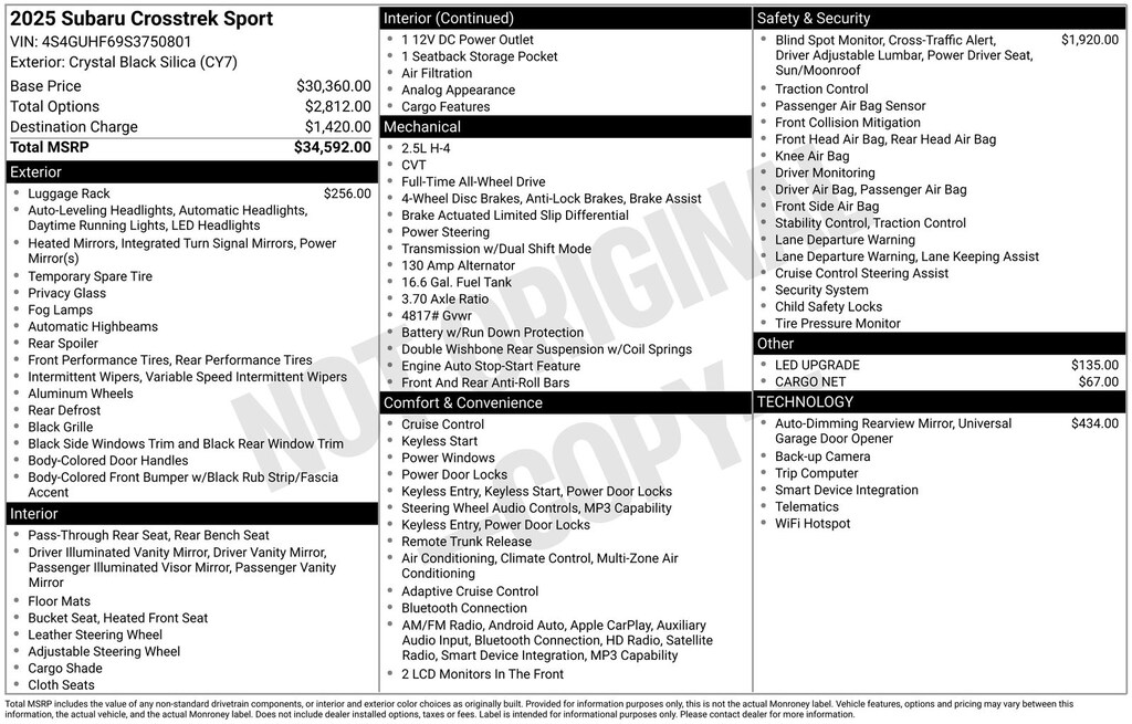 Used 2025 Subaru Crosstrek Sport SUV