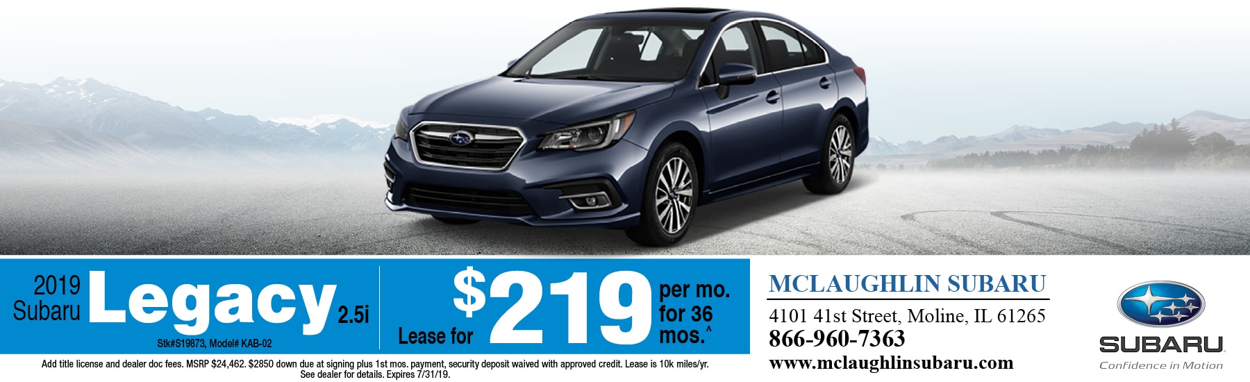 McLaughlin Subaru Quad Cities Car Dealership in Moline, IL