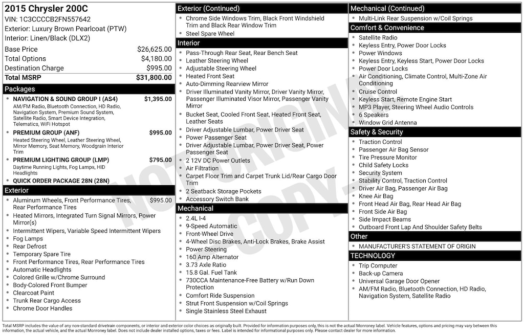 Used 2015 Chrysler 200 C Sedan