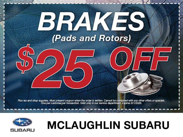 $25 Off Front or Rear Brake Pads and Rotors Replacement