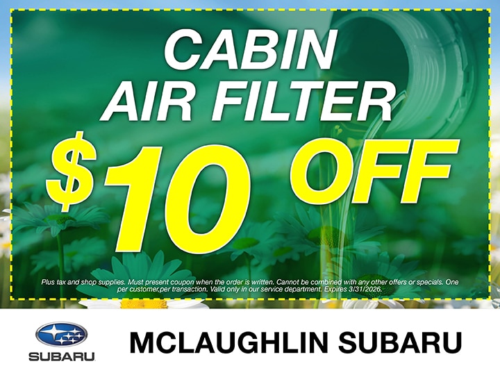 $10 Off Cabin Air Filter