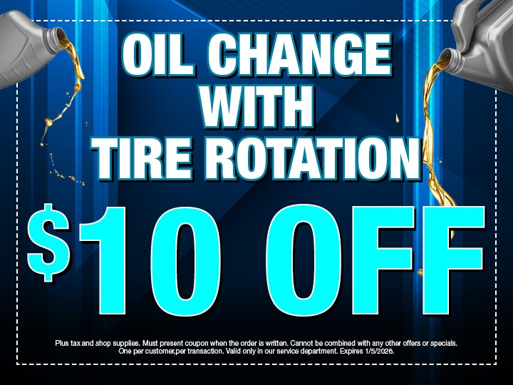 $10 Off Oil Change With Tire Rotation