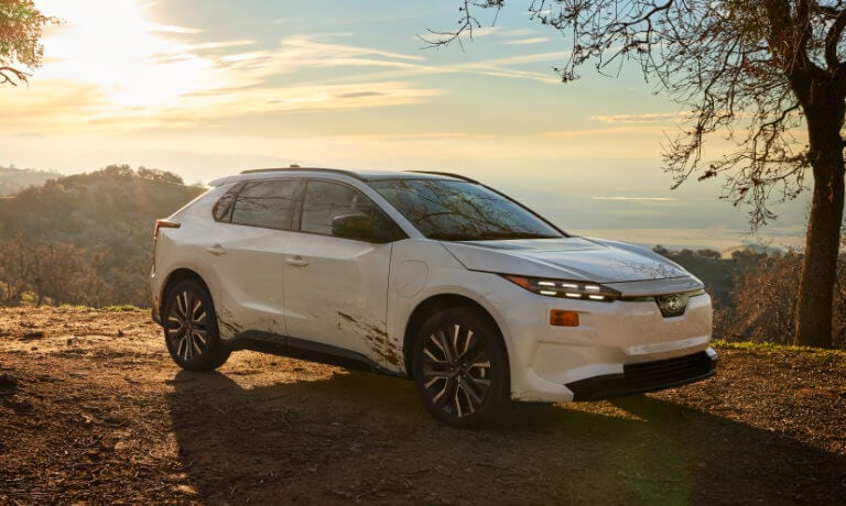 2026 Subaru Solterra Exterior In Forest At Sunset