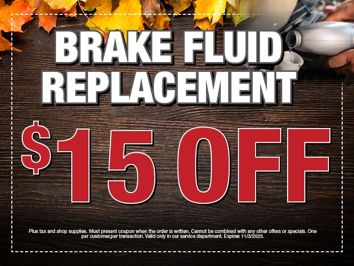 $15 Off Brake Fluid Replacement