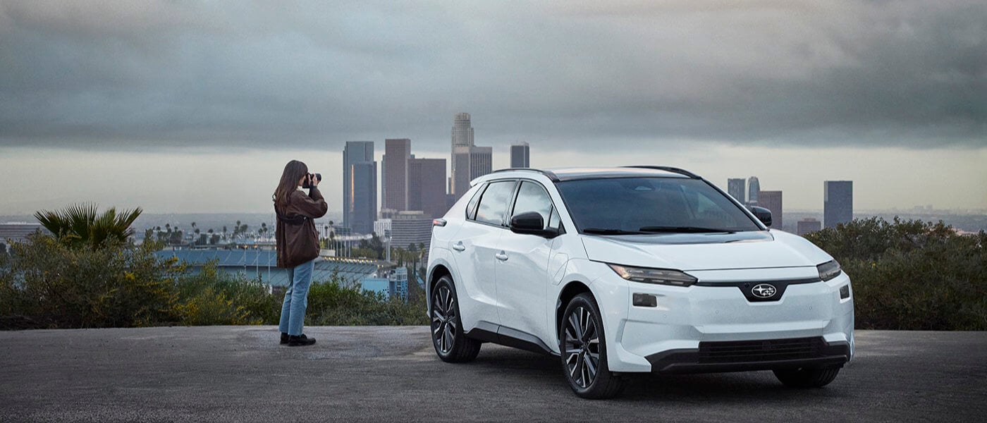 2026 Subaru Solterra Exterior In Front Of City