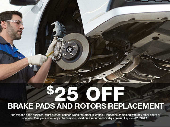 $25 Off Front or Rear Brake Pads and Rotors Replacement