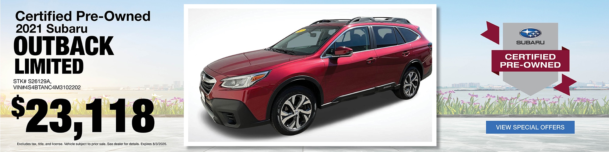 Buy a certified pre-owned 2021 Subaru Outback Limited for $23,118 | Stock Number: S26129A | VIN: 4S4BTANC4M3102202
