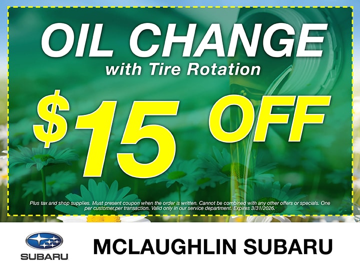 $15 Off Oil Change With Tire Rotation