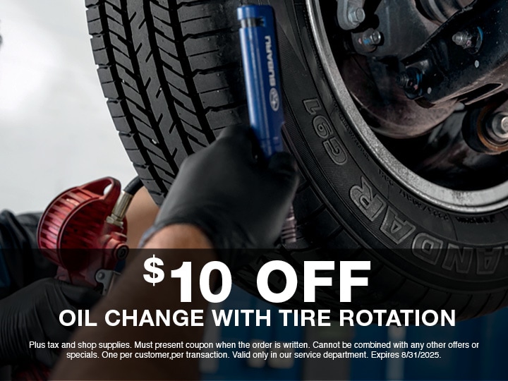 $10 Off Oil Change With Tire Rotation