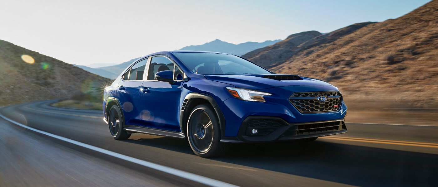 2025 Subaru WRX Exterior On Sunny Mountain Turn