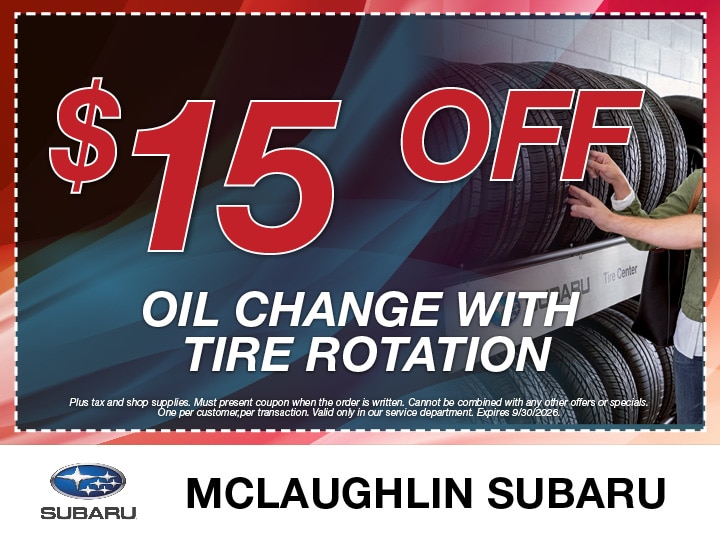 $15 Off Oil Change With Tire Rotation