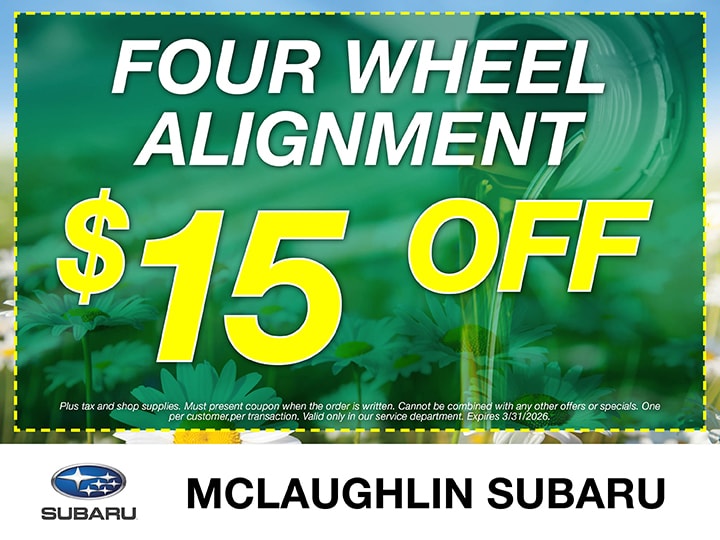 $15 Off Four Wheel Alignment