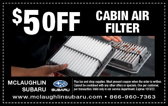 $5 Off Cabin Air Filter