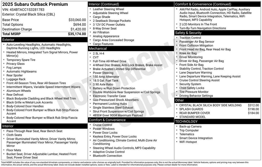 Used 2025 Subaru Outback Premium SUV