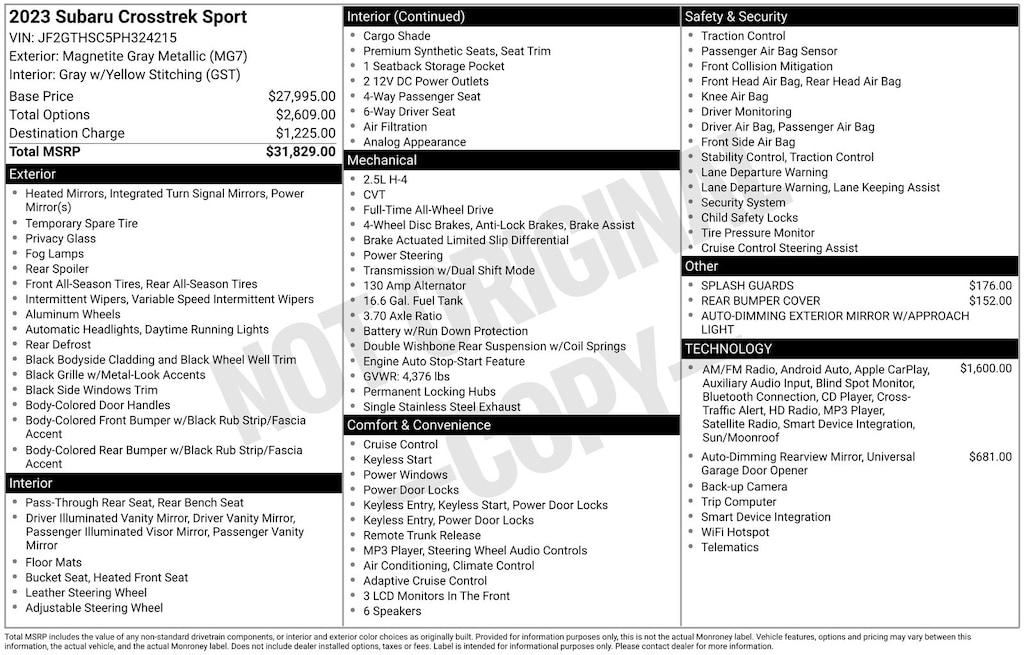 Used 2023 Subaru Crosstrek Sport SUV