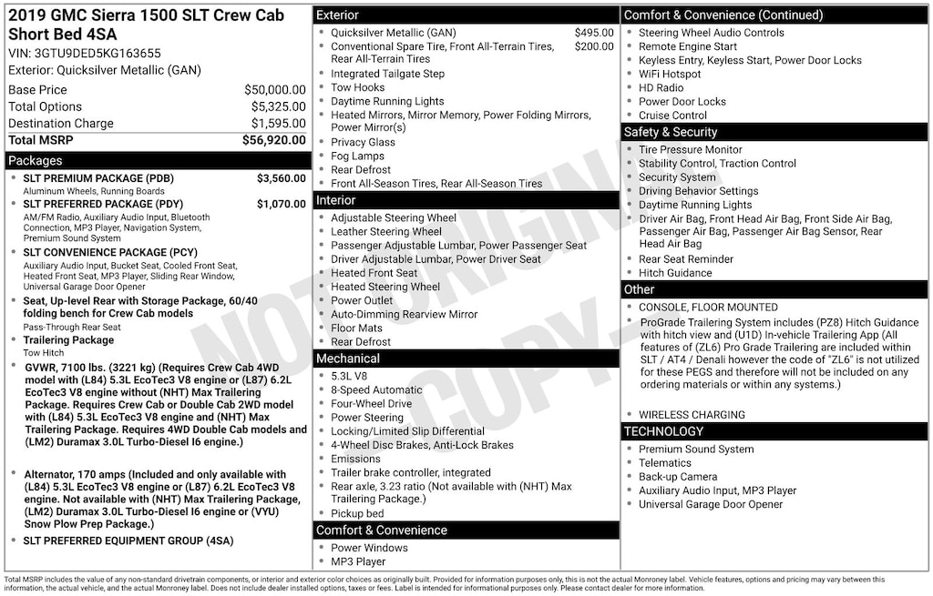 Used 2019 GMC Sierra 1500 SLT Truck