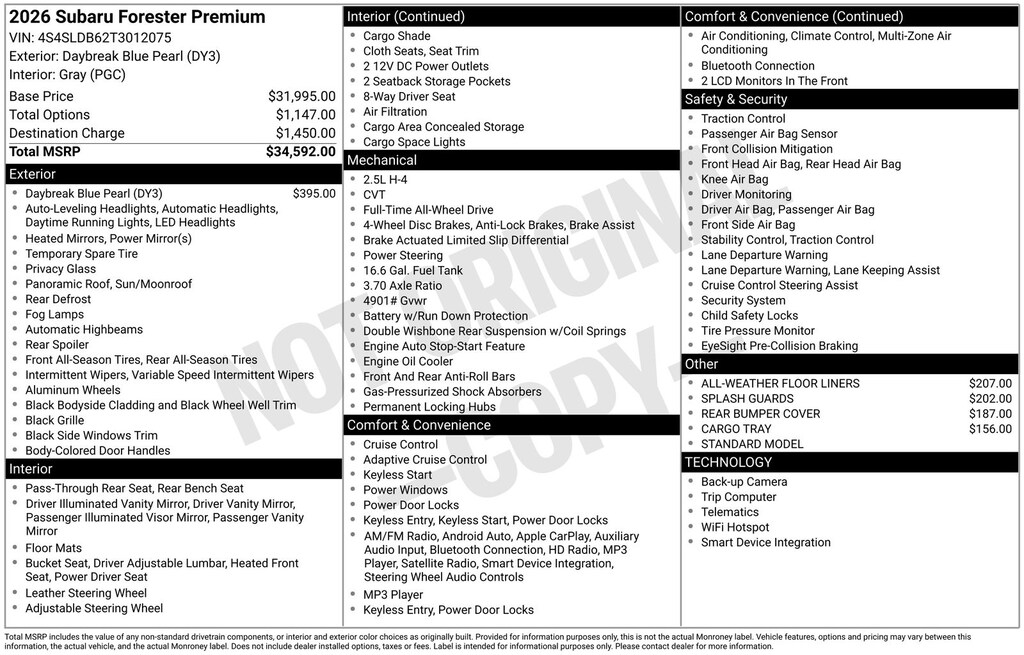 Used 2026 Subaru Forester Premium SUV