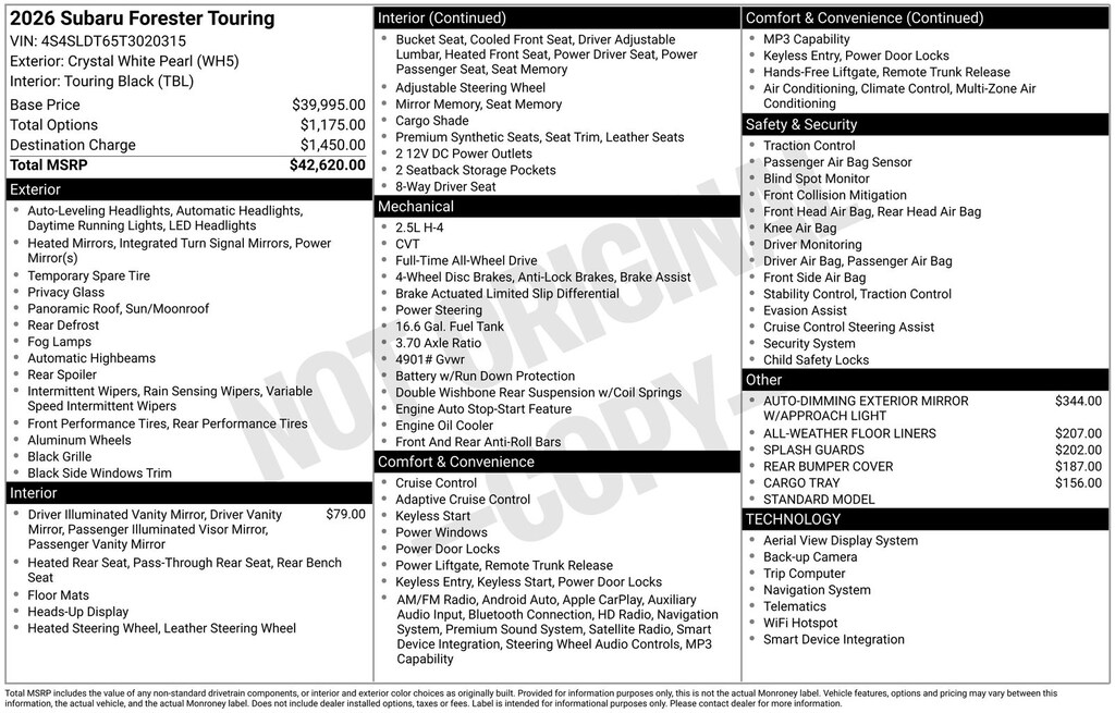 Used 2026 Subaru Forester Touring SUV