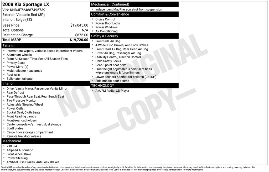 Used 2008 Kia Sportage LX SUV