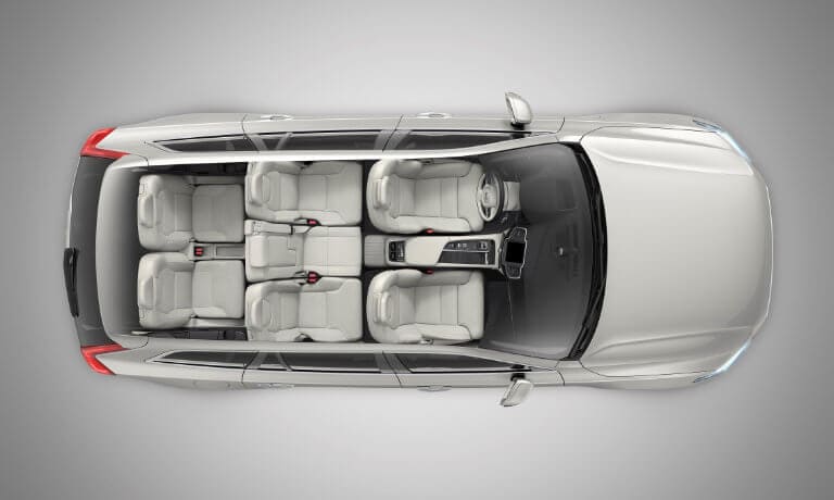 2021 Volvo XC90 interior seating birdseye view