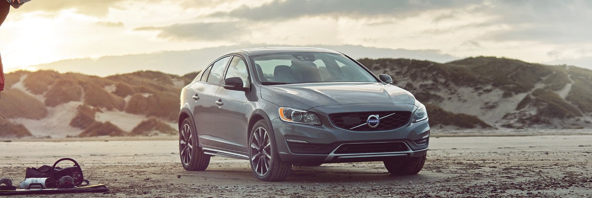 A 2018 Volvo S60 parked on beach